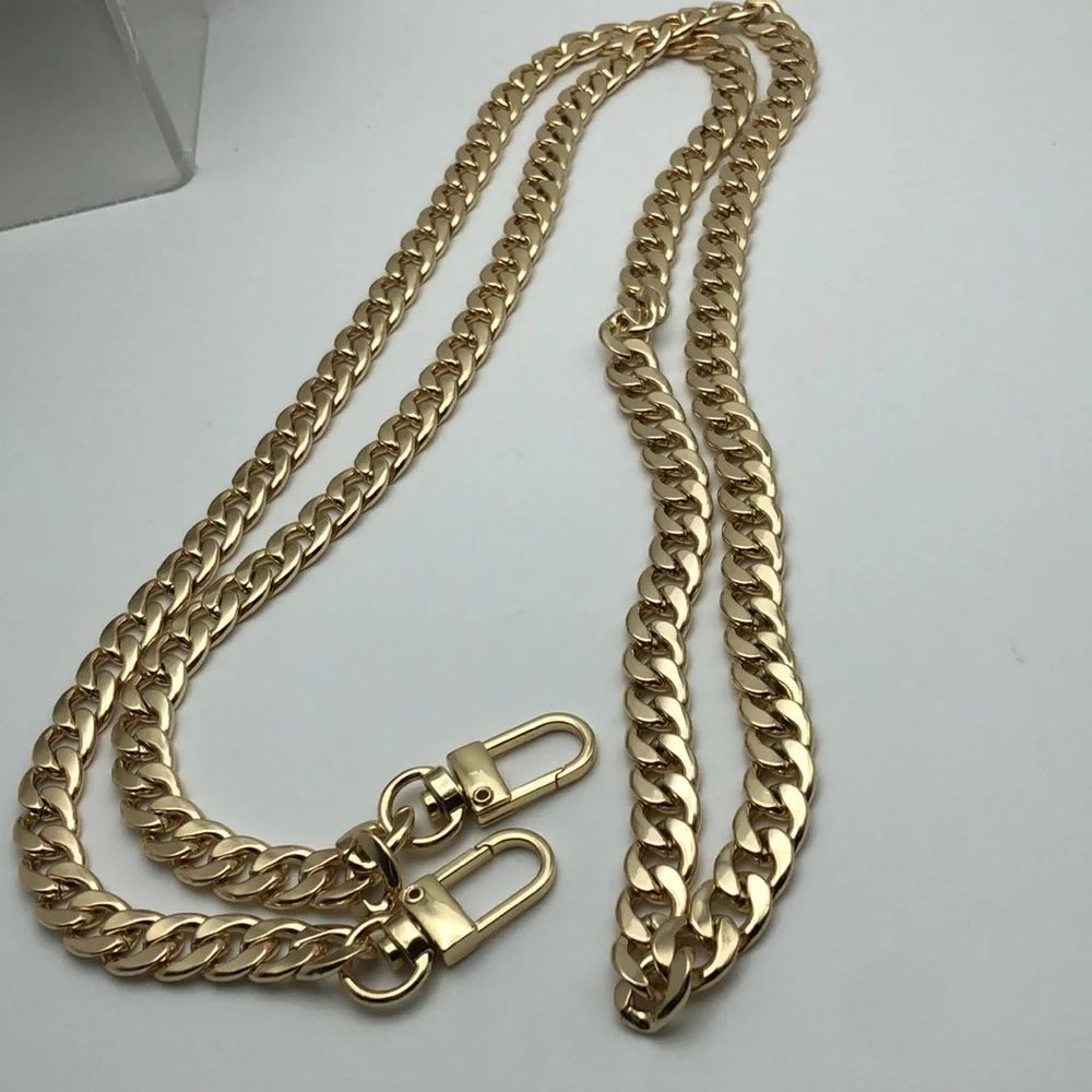 Gold Chain - Iron Flat Gold Chain Replacement Purse Straps Shoulder or Crossbody - Picture 5 of 7